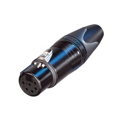 FEMALE 6-PIN LINE CONNECTOR BLACK/GOLD PINS