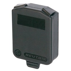 BLACK HINGED SEALING COVER FOR ALL D-SIZE CONNECTORS - (BLACK INDICATES MM PC)