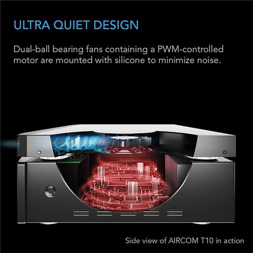 Aircom T10 Pro Comp. cooler 3 x 120mm fans FRONT EXHAUST Powerpack Incl. BLACK