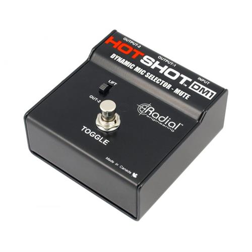 Radial HOTSHOT DM-1 - Mic switcher toggles signal from PA to monitors. For dynamic mics 