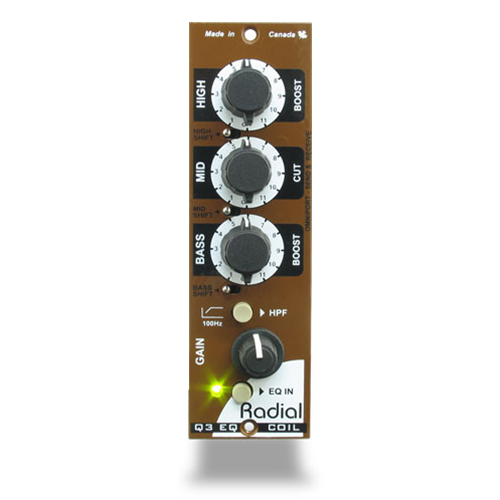 Radial Q3 500 - Induction coil EQ w/ 3 preset bands, intensity shift, and gain makeup 