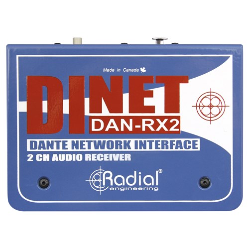 Radial DiNET Dan RX2 - 2-Channel Dante Network Receiver w/ Ethercon