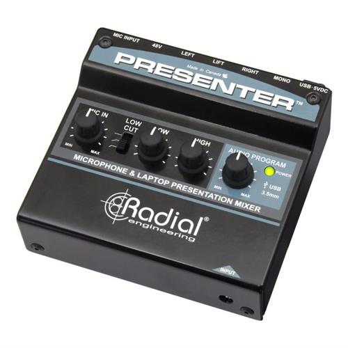 Radial PRESENTER - AV presentation interface w/ USB, 3.5mm, & Mic ins, Stereo balanced outs 