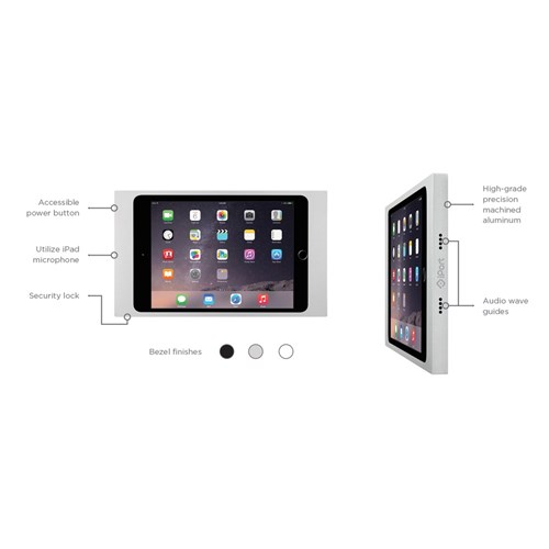 SM-MINI 4 Silver with Splitter Bezel Mini 4 + Splitter Surface Mount iPort